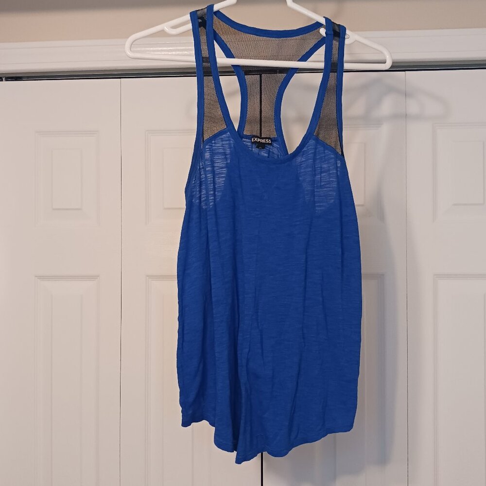 #114 3/$18 - Express Blue/Black Tank Top Size S
